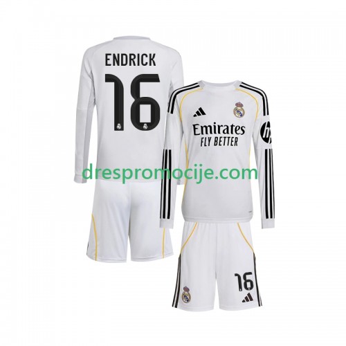 Real Madrid Endrick 16 Dres Dječji Domaći 2025/2026 Dugim Rukavima Real Madrid Endrick 16 Dres Dječji Domaći 2025/2026 Dugim Rukavima